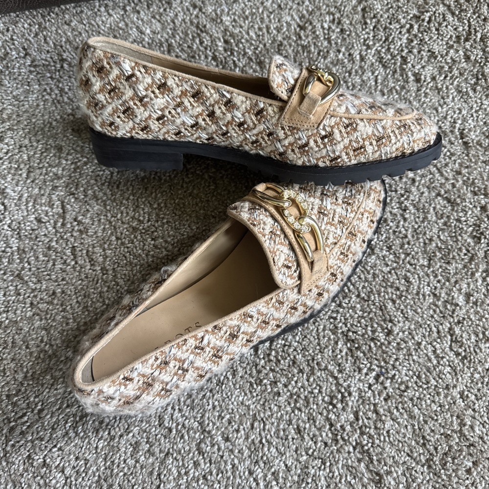 Talbots Leighton Chain Bouclé Loafers Women's Preppy Size 6.5 New Without Box